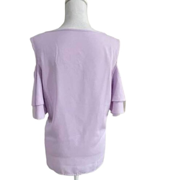 Light Breezy Short Sleeves Summer Cold Shoulder Blouse Top XL - Picture 11 of 16